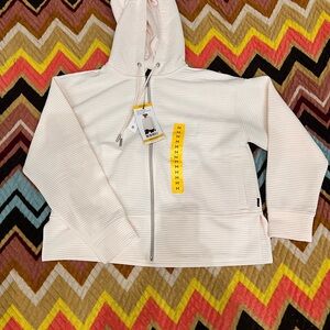 NWT Cream Hooded Jacket DKNY $79.50 Sand Ottoman Zip Sz M